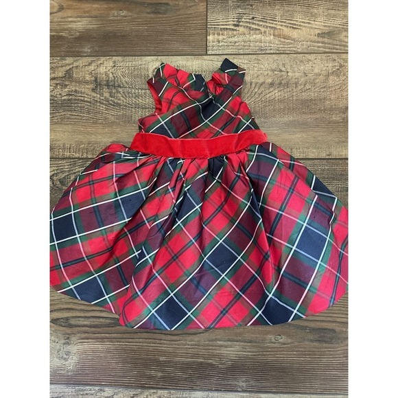 NWT Janie Jack Holiday Plaid Dress Sz 3-6 Christmas Red Plaid
